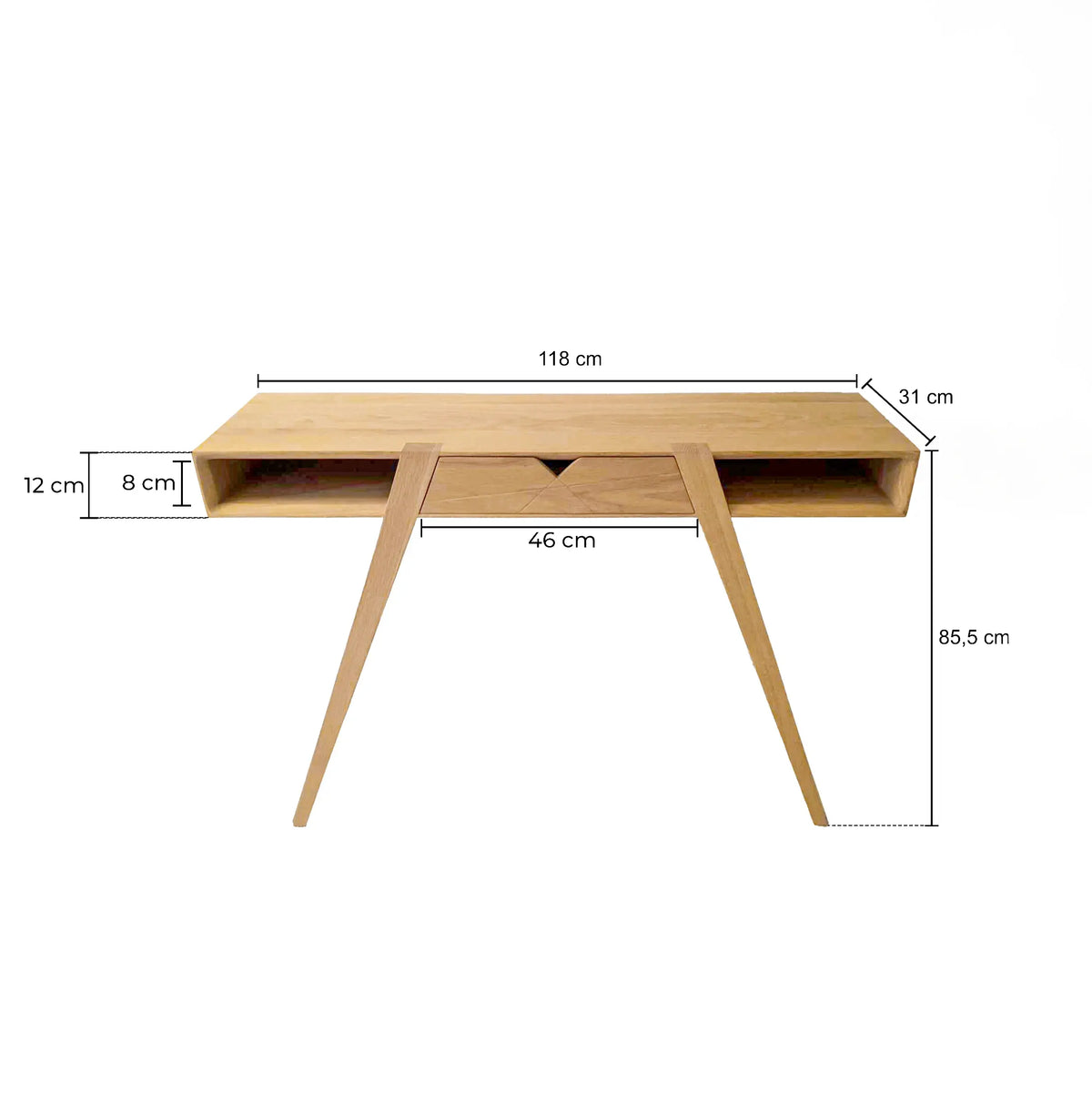 dimension console d'entrée en bois clair