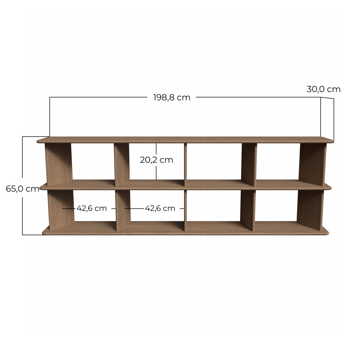 dimension grande bibliothèque en bois foncé design original haut de gamme kopo creation