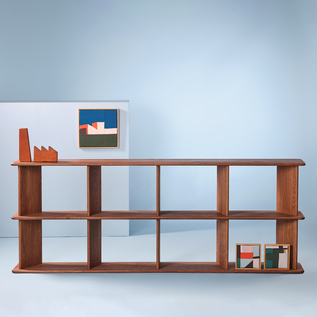 Bibliothèque bois massif 200 cm style vintage année 50 haut de gamme