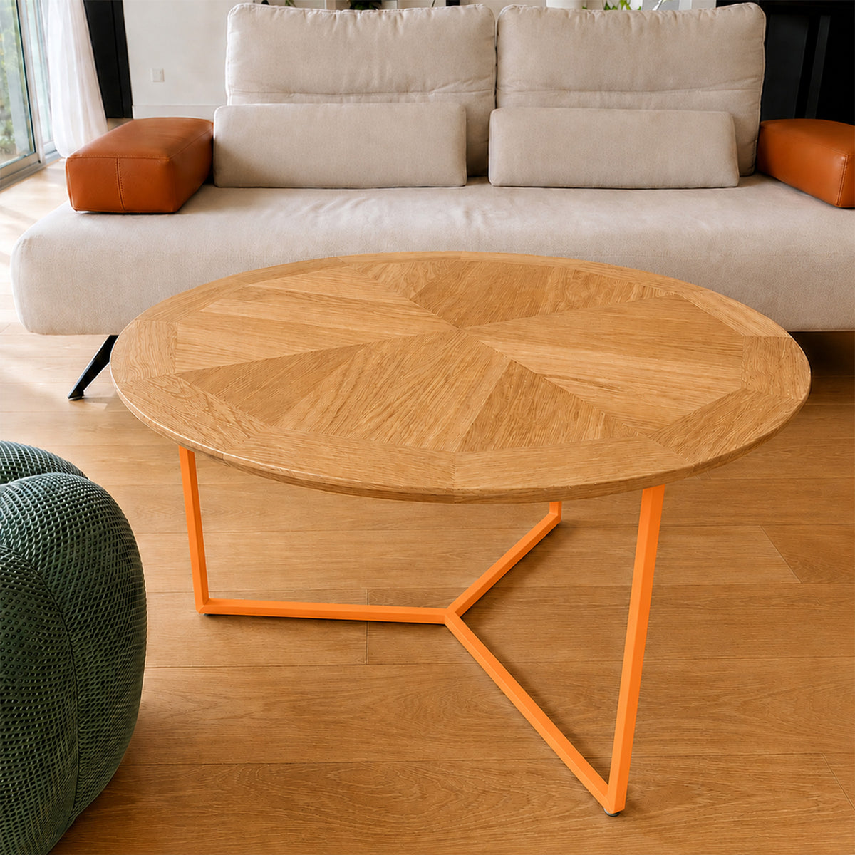 La Table Basse Ronde Aile d’Avion – Orange pastel RAL2003