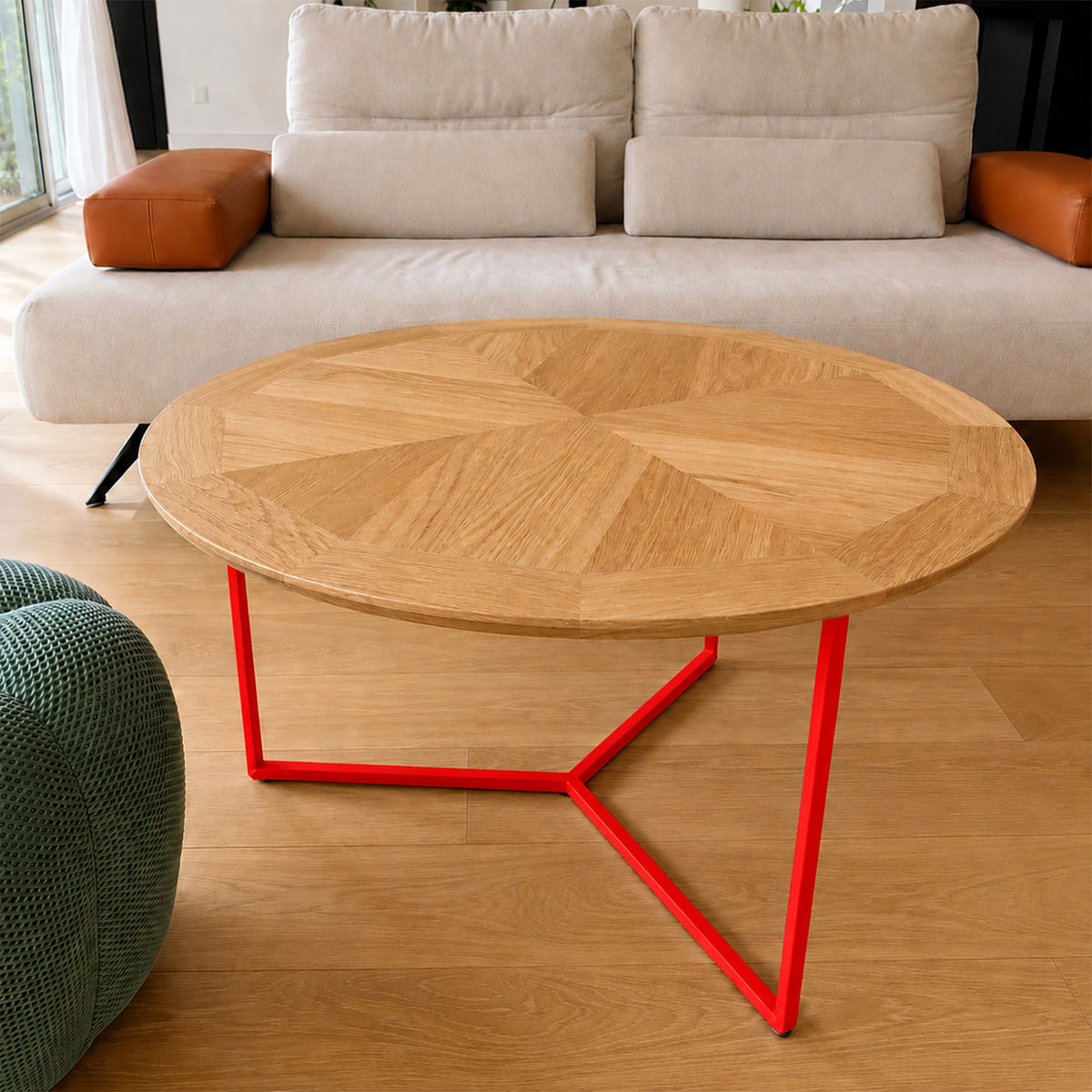 La Table Basse Ronde Aile d’Avion – Rouge pur RAL3028