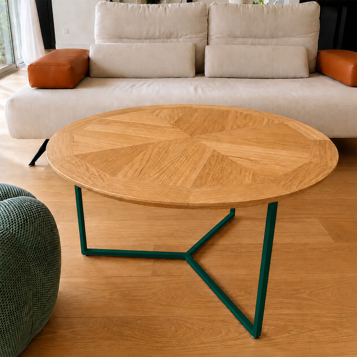 La Table Basse Ronde Aile d’Avion – Vert émeuraude RAL6005