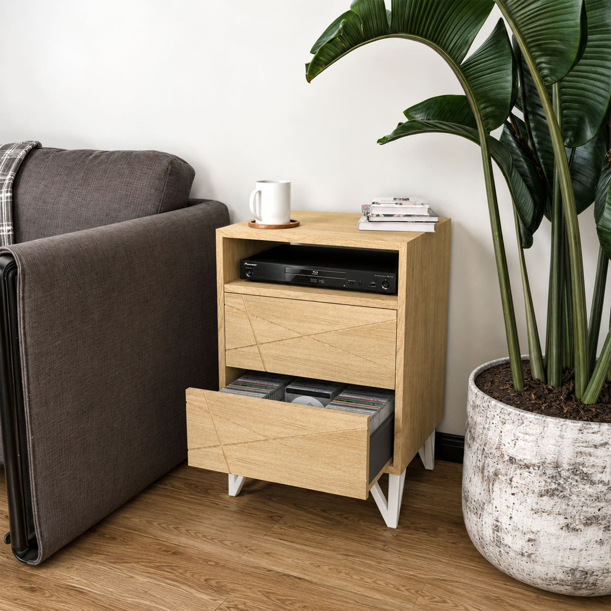 Meuble range CD – 50 cm – Blanc