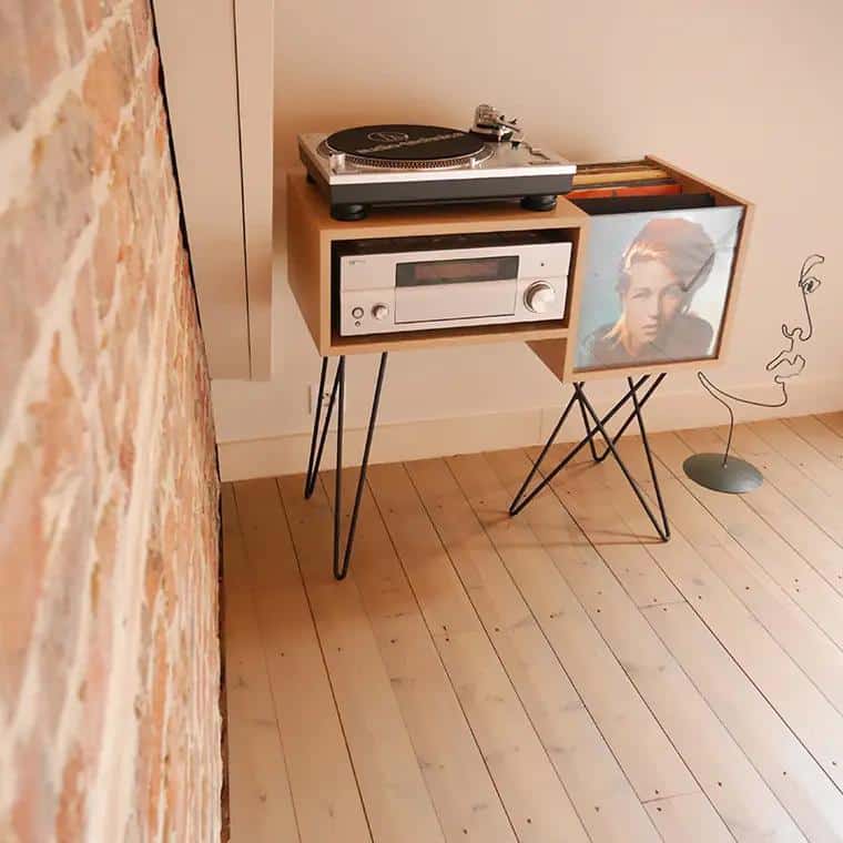 petit meuble platine vinyle style rétro