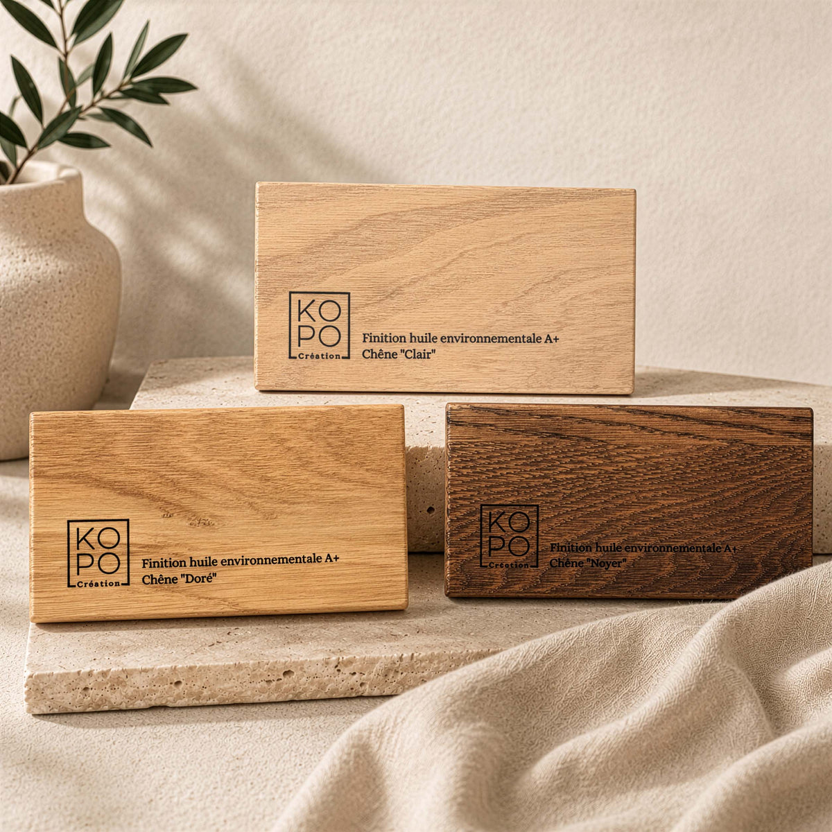 Kit Échantillons Chêne Massif – 3 Finitions