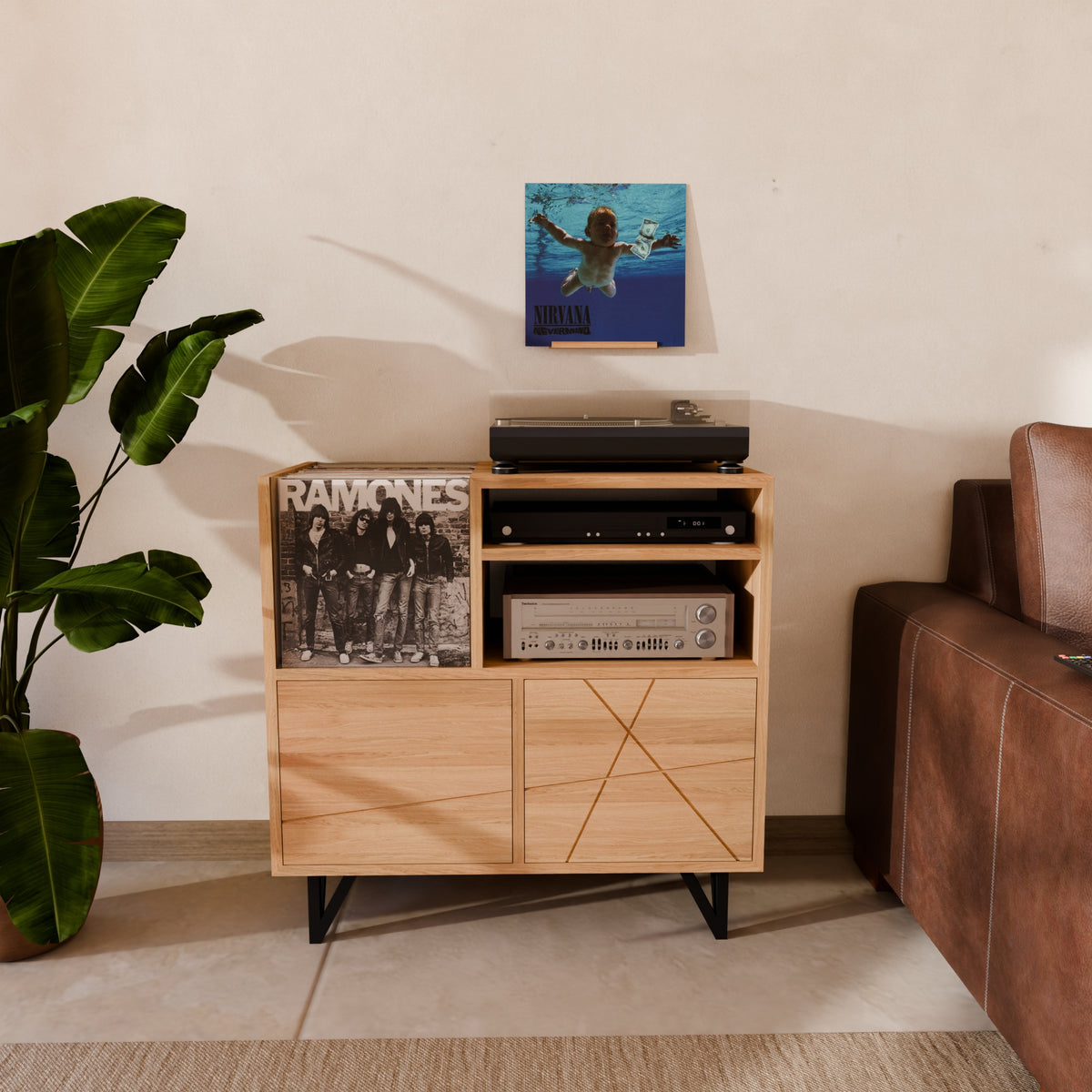 Meuble d’écoute haut de gamme pour platine vinyle fabriqué en France