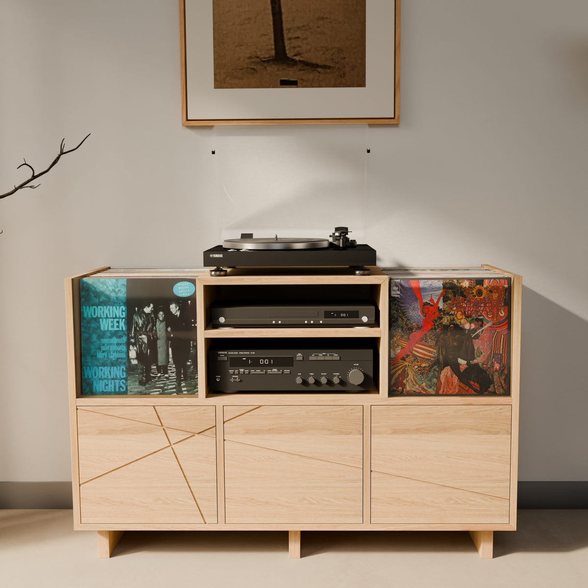Meuble d’écoute haut de gamme pour platine vinyle fabriqué artisanalement en France