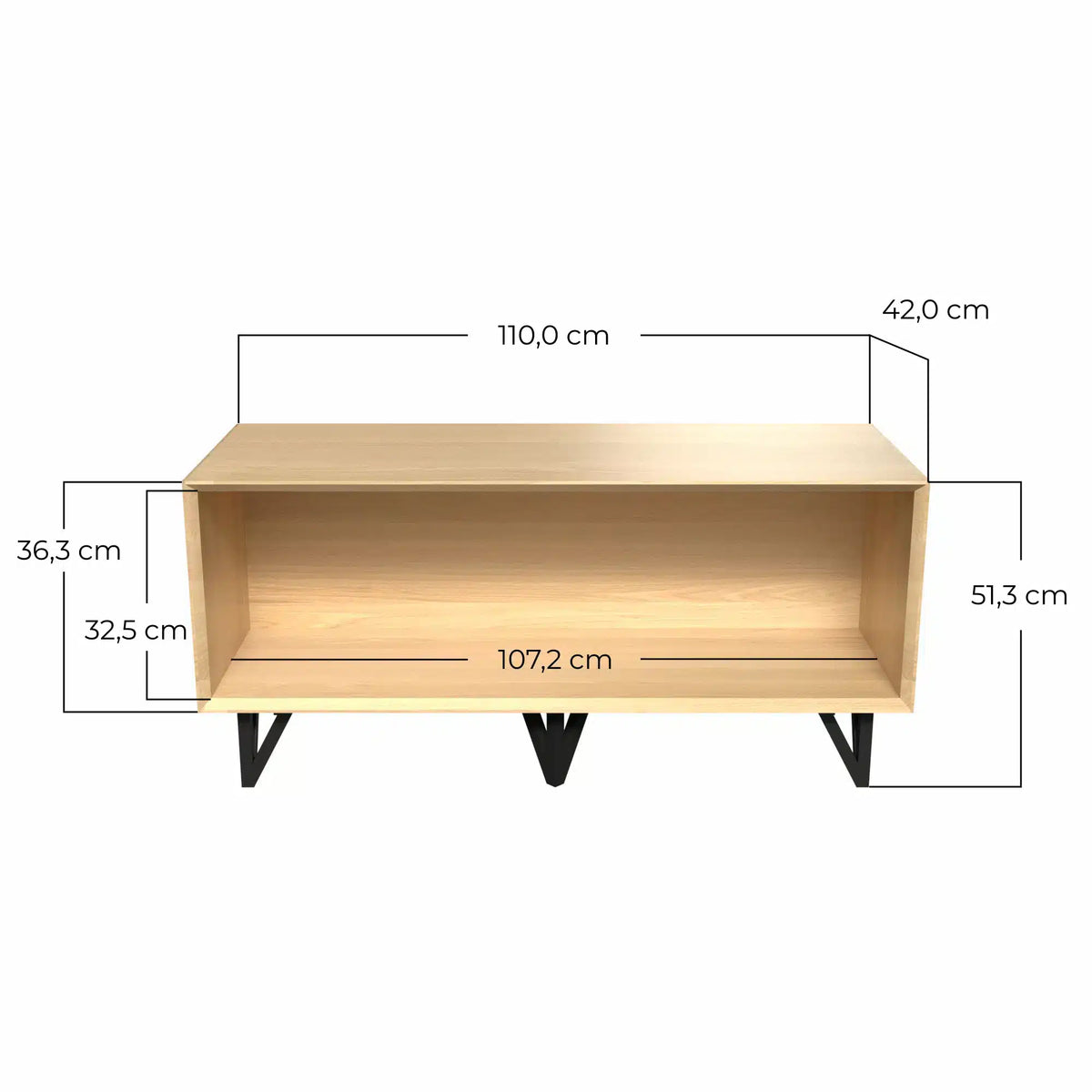 Meuble console en bois massif pour 300 vinyles 33 tours – KOPO CRÉATION