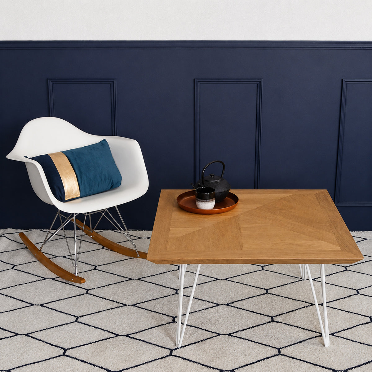 La table basse Aile d’avion – Blancs / x100 cm x 100 cm x H : 46cm