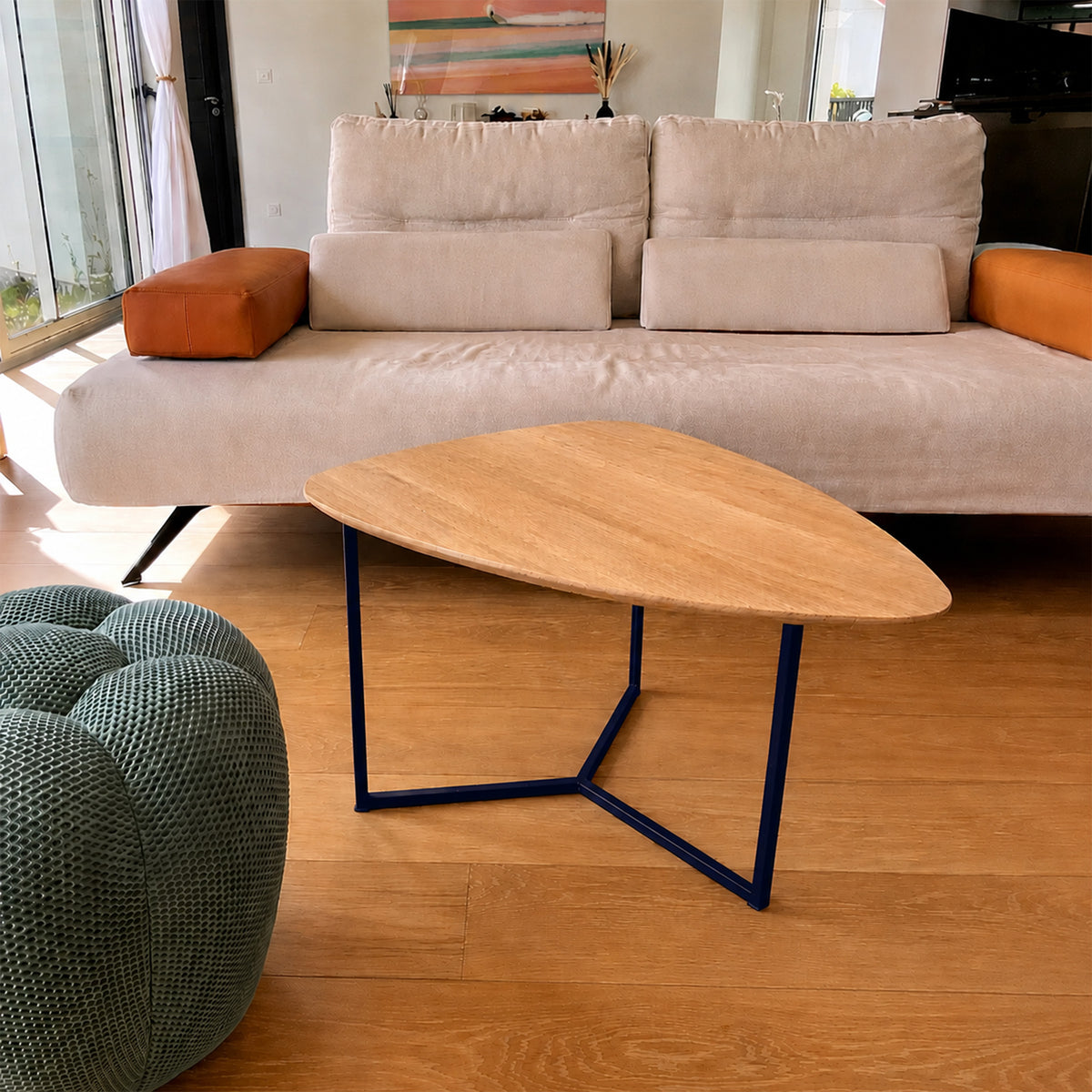 La Table basse Galet – Bleu marine RAL5011
