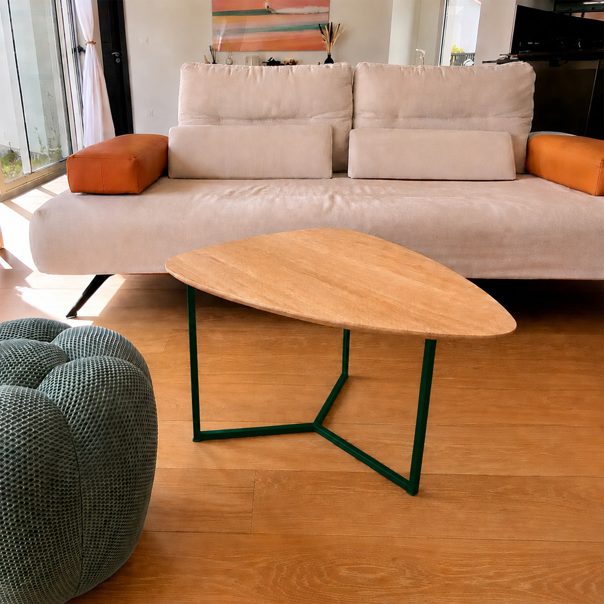 La Table basse Galet – Vert émeuraude RAL6005