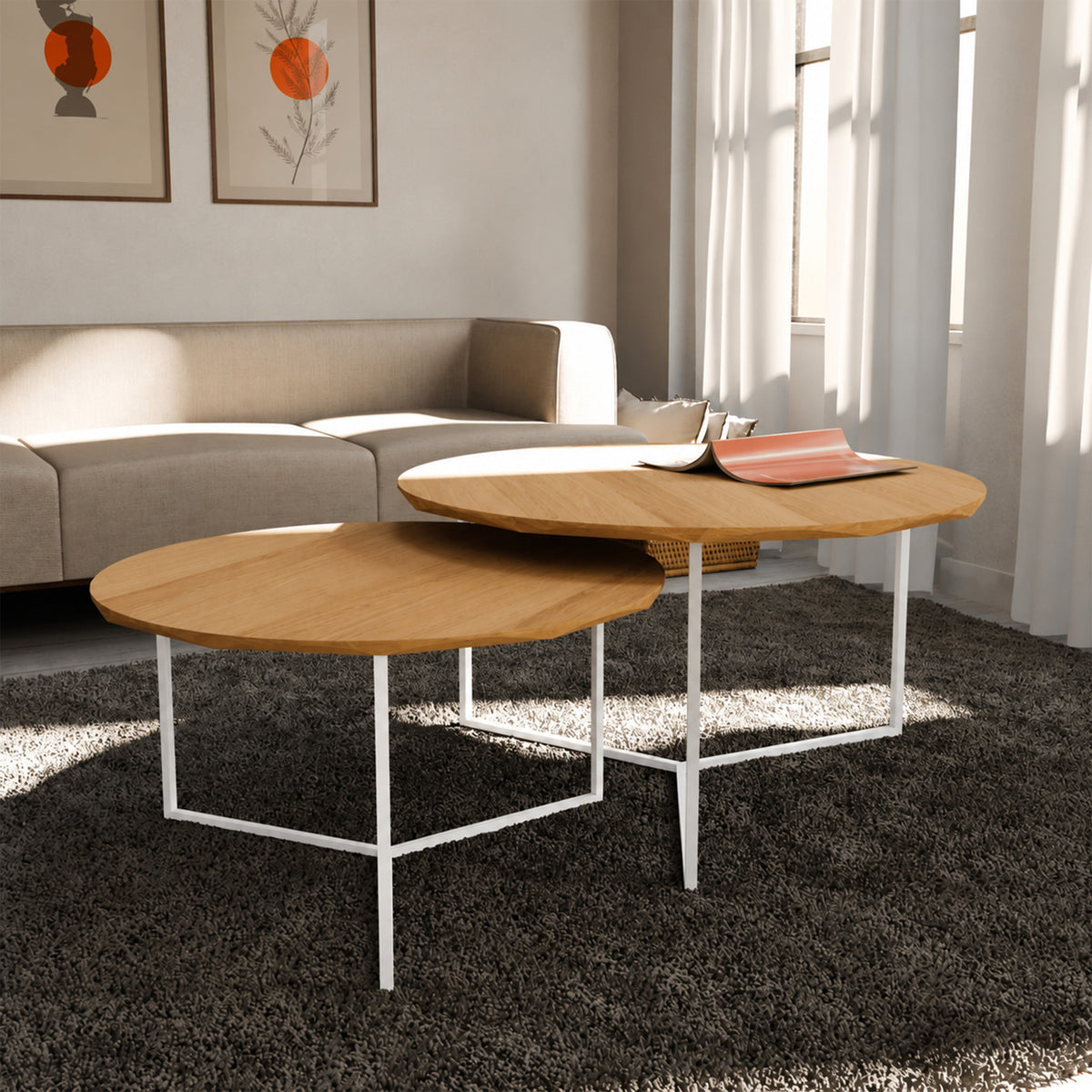 Table Basse Ronde Juxtaposable – Blancs RAL9010