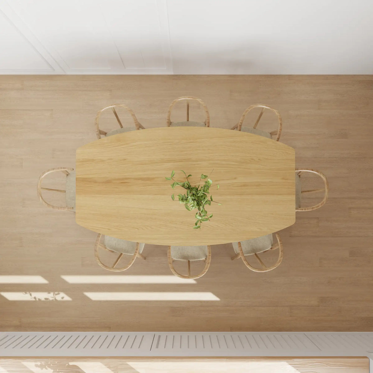 Table Ellipse en Bois – Jusqu’à 12 convives