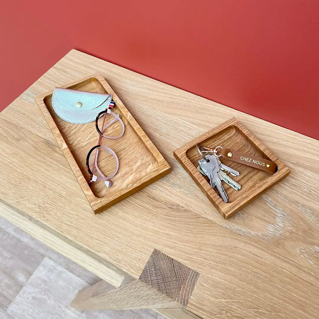 vide-poche design en bois massif fait main en france
