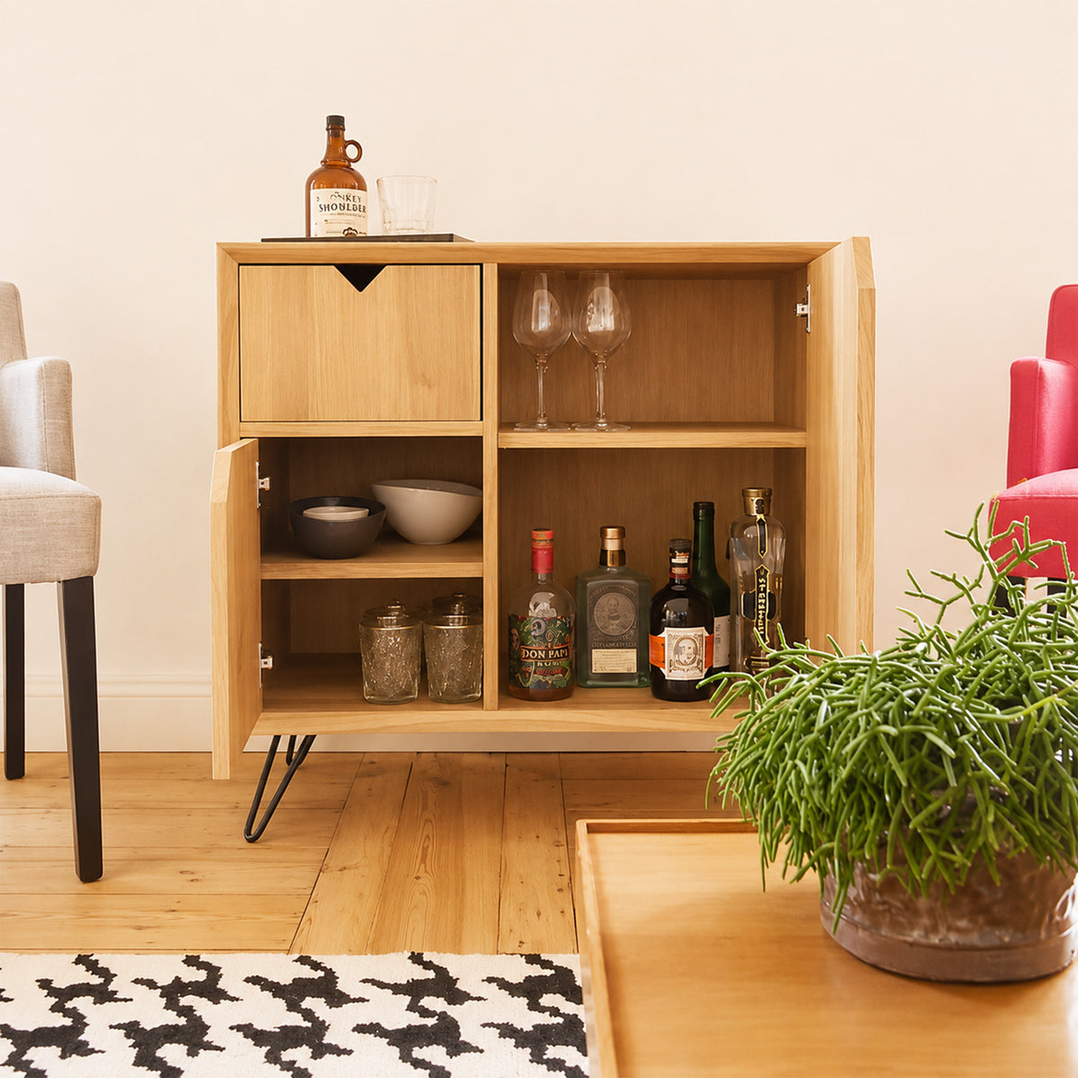 meuble bar salon en bois sur mesure