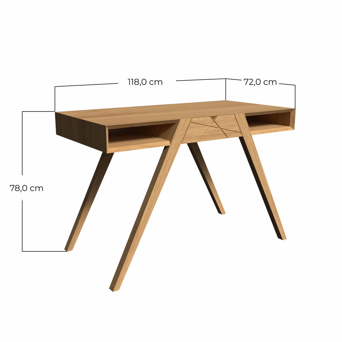 dimension bureau ébéniste en chêne massif kopo creation