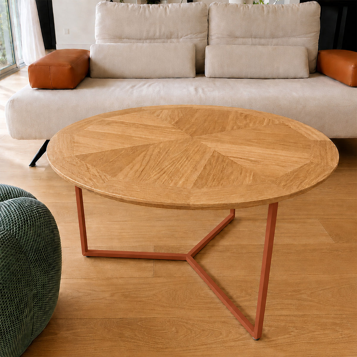 La Table Basse Ronde Aile d’Avion – Terracotta RAL8004
