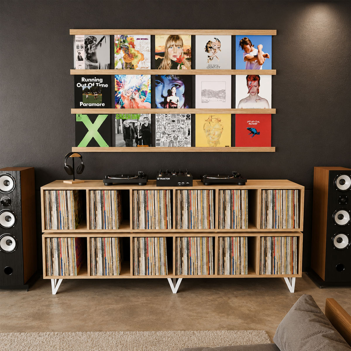 Meuble Vinyle 2 mètre – 1000 vinyles – Blanc