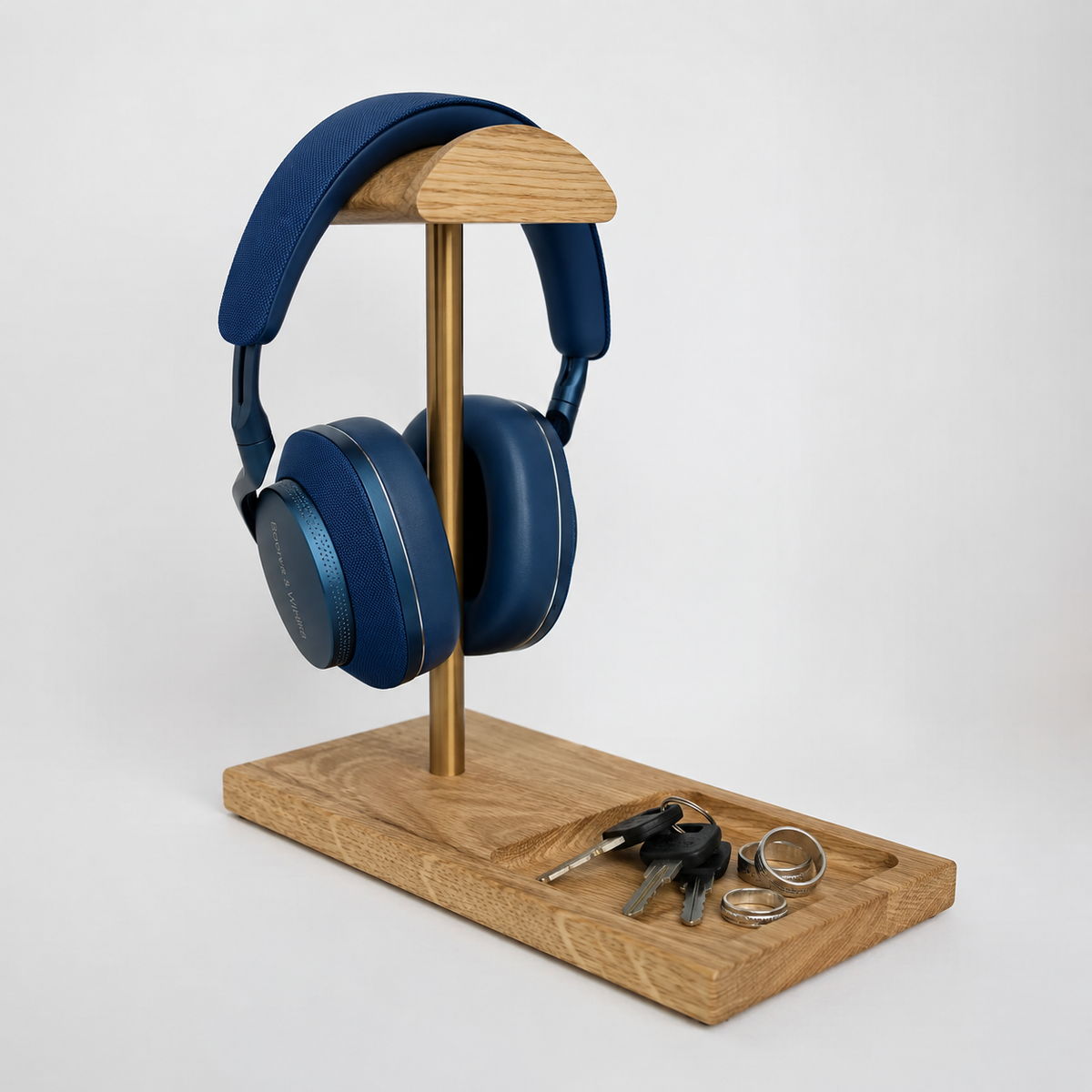 Porte-casque Audio Bois – “Vide-poche” – Doré