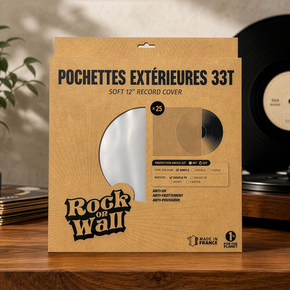 Pochettes protection Vinyle 33T – Lot de 25, 50 ou 100