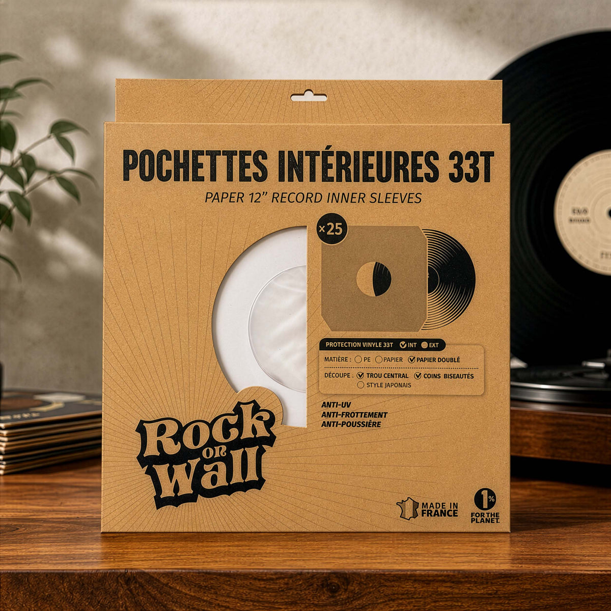 pochette intérieur en papier pour disque vinyle 33t