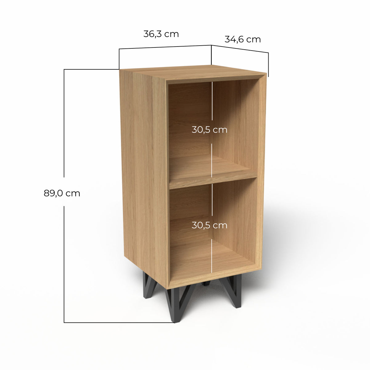 dimensions colonne de rangement pour bureau en chêne massif