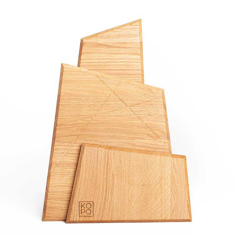 Ensemble de trois planches apéritives design à offrir