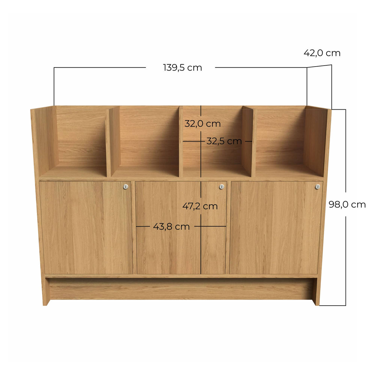 Meuble de rangement vinyle pour boutique disquaire, 400 disques et rangements bas