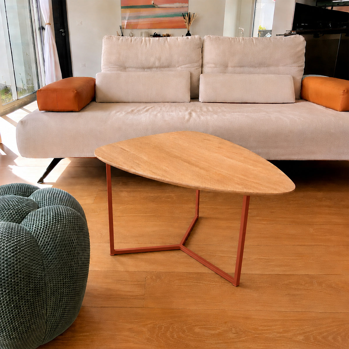 La Table basse Galet – Terracotta RAL8004