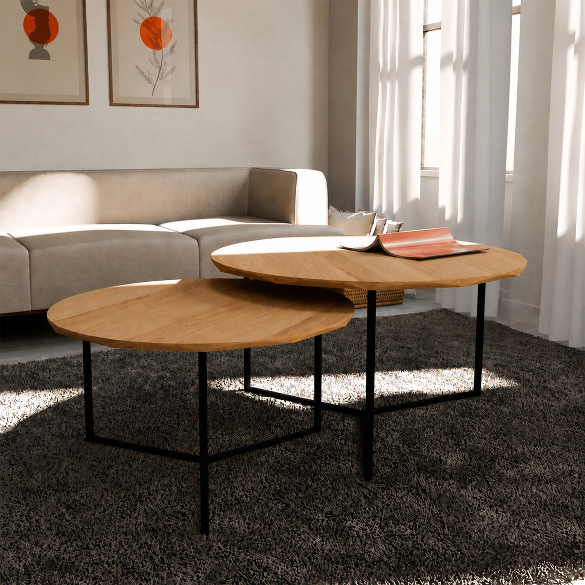 Table Basse Ronde Juxtaposable – Noirs RAL9005