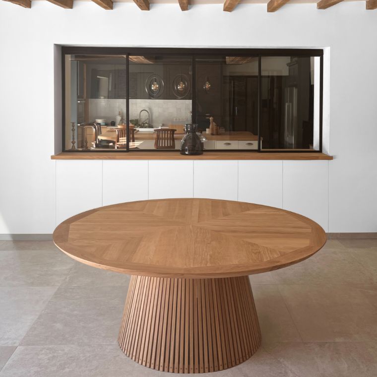 table rond pied central bois haut de gamme KOPO CRÉATION