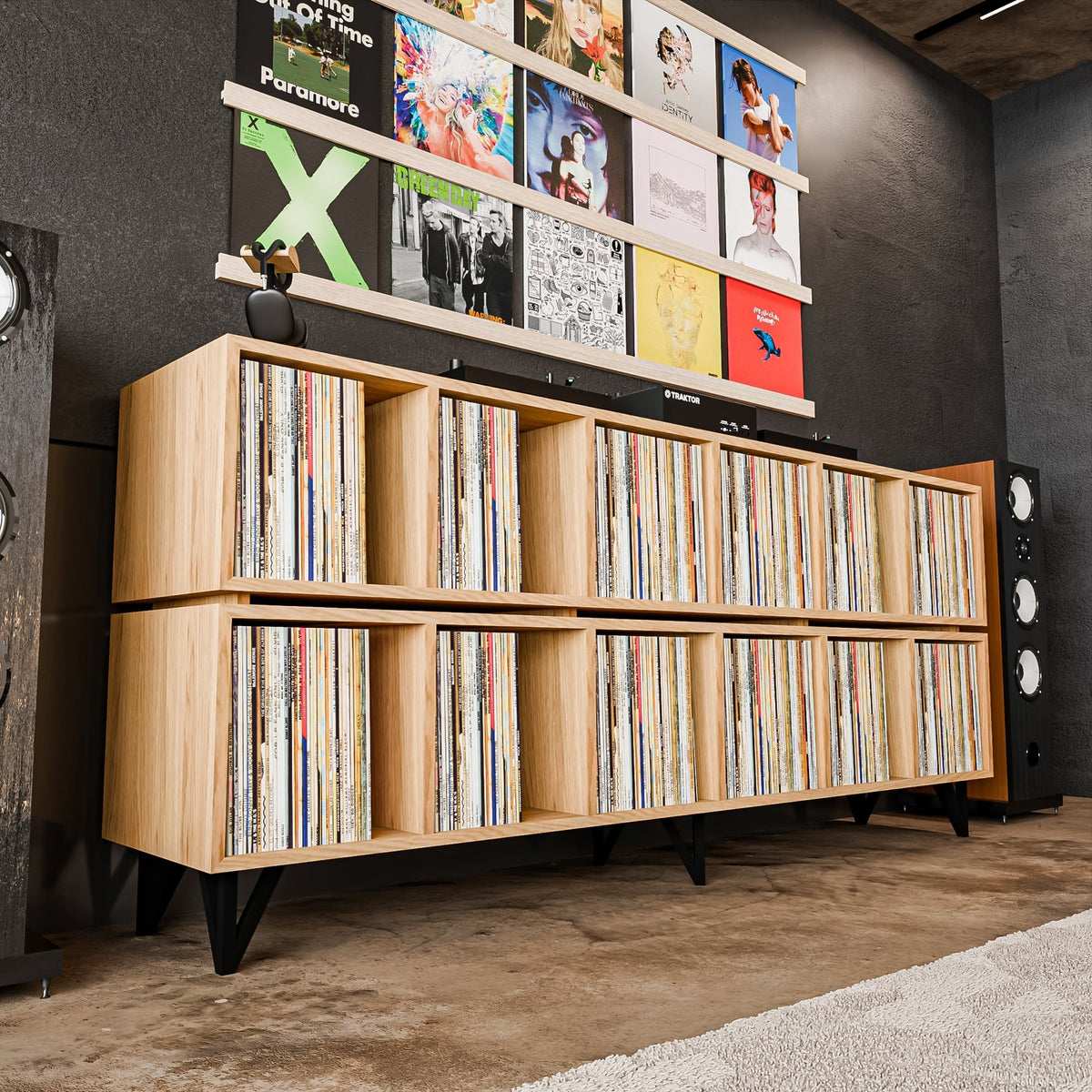 meuble vinyle vue de profil