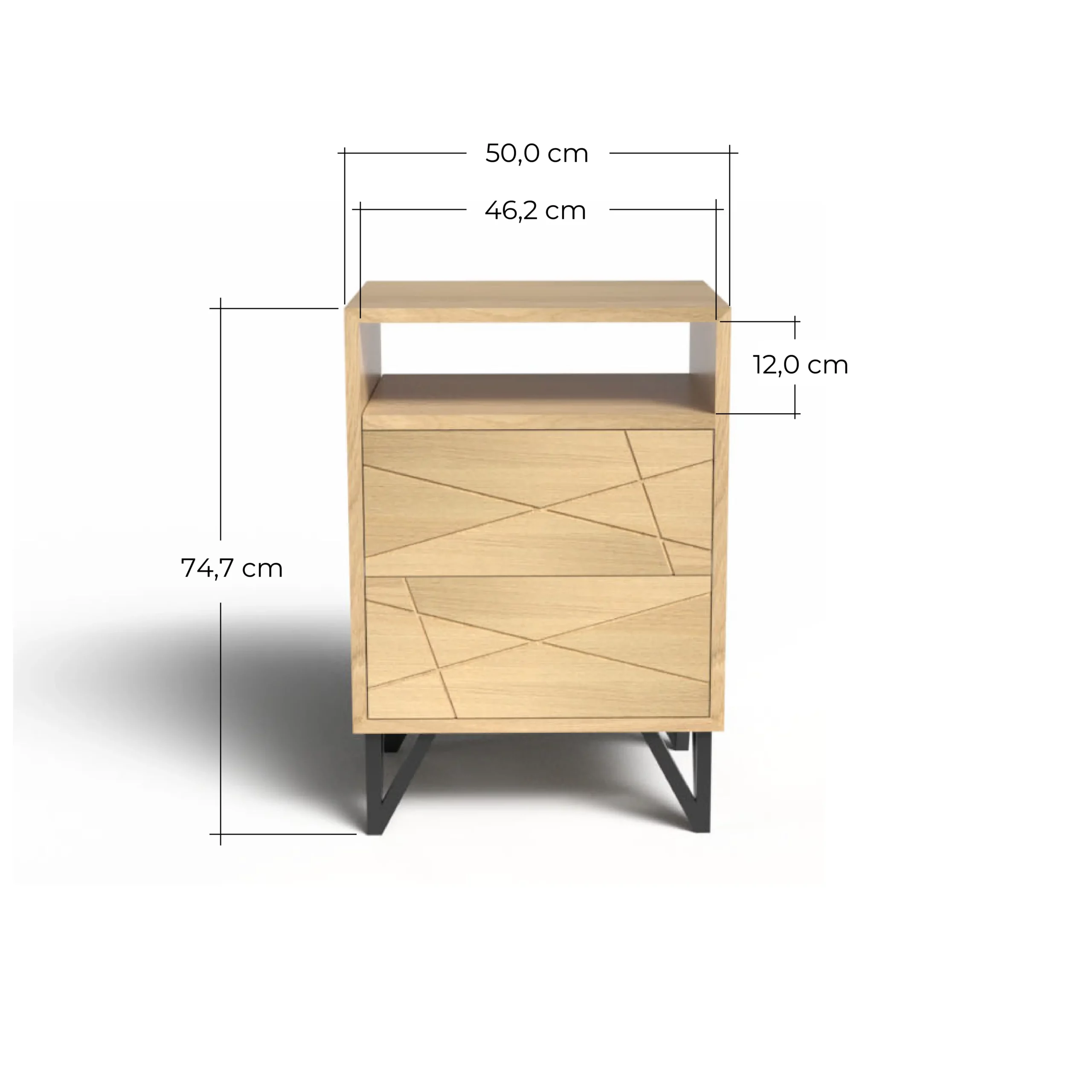 dimension meuble range CD en bois et acier haut de gamme